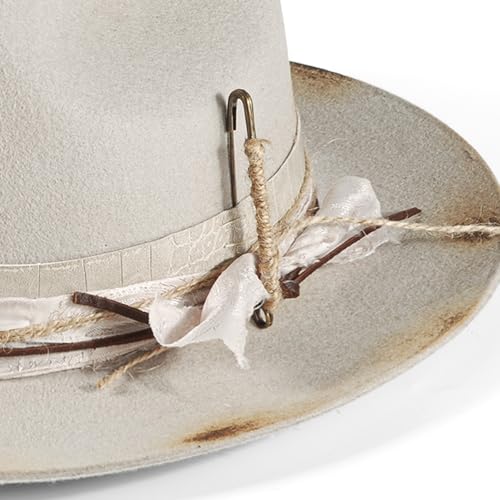 Image of Open Road Hat Fedora Hat Pure Wool Felt Hat Vintage Rancher Hat Airway Vented Panama Hats for Men Women