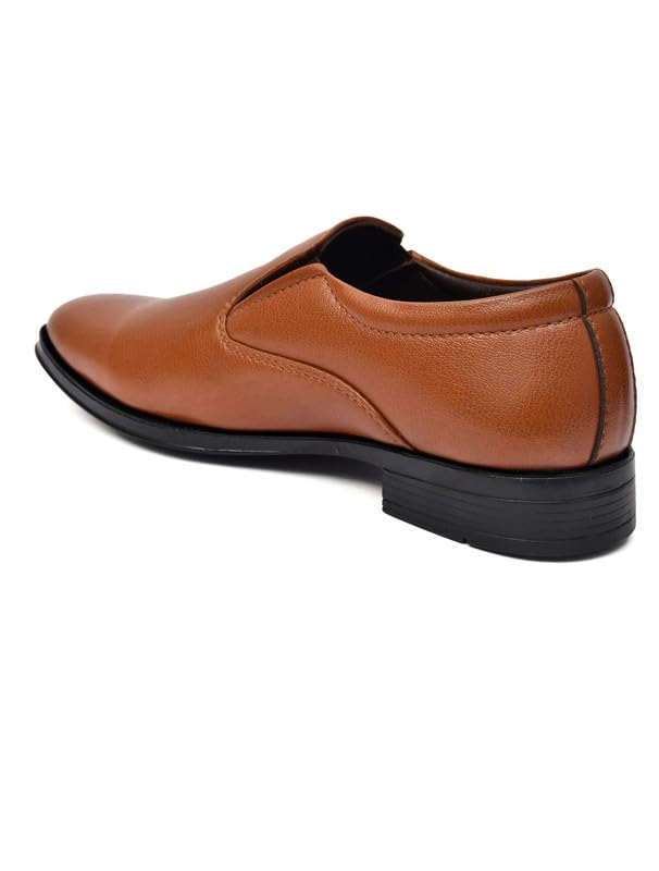 Image of WUSQA Enterprises Men's Leather Formal Shoes | Classic Pull-On Dress Shoes for Office, Business, Party & Wedding | Durable & Comfortable Footwear