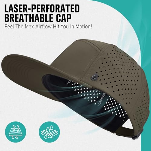 Casquette de baseball anti-transpiration ajustable vert armée