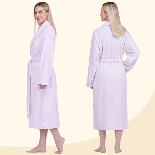 Image of PAVILIA Womens Robe Fleece Plush Soft, Fluffy Fuzzy Cozy Warm Bathrobe, Shower Spa House Long Robe for Women