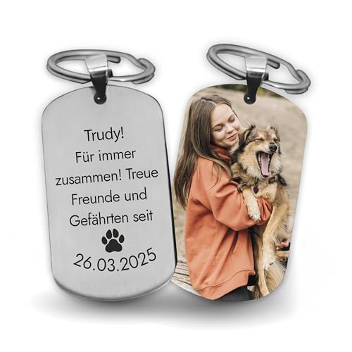 LAUBLUST Personalisierter Schlüsselanhänger mit Foto & Widmung als Personalisiertes Geschenk für Tierbesitzer ink. Geschenkbox - Personalisierte Geschenke für Hundebesitzer & Katzenbesitzer, Haustiere