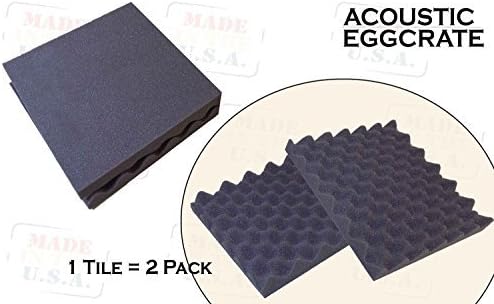 Mybecca 6 Pack Acoustic Panels Studio Foam Egg Crate 1/2" X 12" X 12"