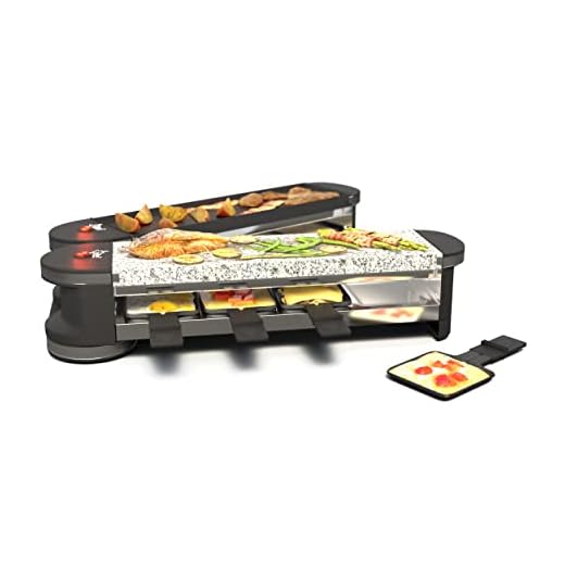 Suntec Wellness Rac-8151 Flex 8 Metal-Metal Raclette, Negro, (Set De 12)