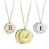 Initial Disc Necklace Coin Graduation Gift Children Gift Personalized Initial Jewelry New Baby - LCN-ID-L