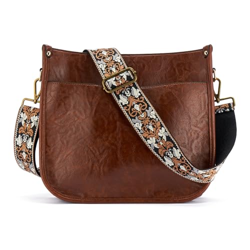 Image of ZOOEASS Bronze Buckles Purse Strap, 2 inch Wide Crossbody Handbag Strap Adjustable Replacement Shoulder Strap Vintage Embroidery
