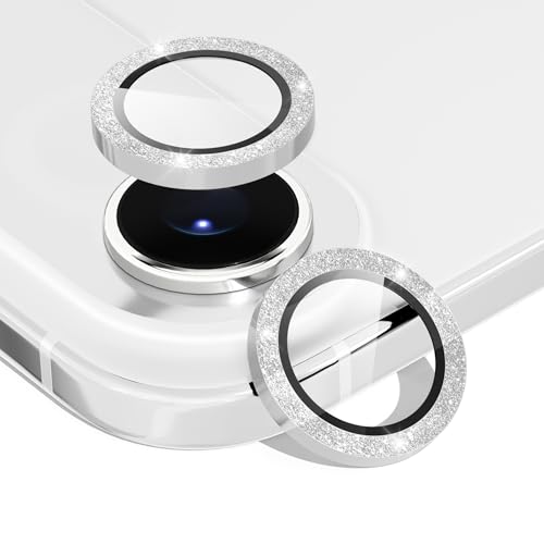 Protège objectif iPhone 17 Air paillettes argent sans flash nocturne