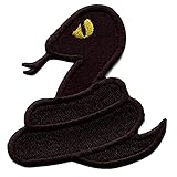 Black Mamba Snake Patch Coil Viper Emoji Embroidered Iron On