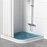 Silicone Wet Room Bathroom Floor Seal Screen Door Seal Strip Prevents Overflow of Water | Waterproof Self-Adhesive and Bendable Waterproof Strip for Wet and Dry Separation (40 inch)