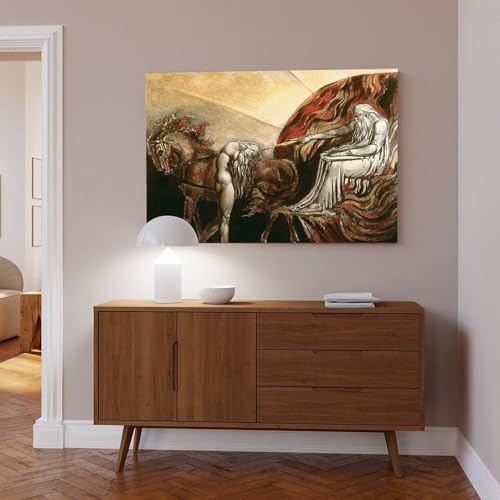Tableau God Judging Adam de William Blake - Toile déco murale 30x45 cm - 7