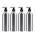 Lot de 4 flacons à pompe vides de 250 ml en aluminium, rechargeables, distributeur de savon pour gel douche, crème hydratante, savon liquide (couleur : assortie)
