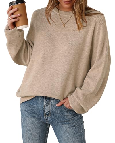 Arach&Cloz Womens Oversized Sweaters Batwing 2026 Spring Summer Fashion Outfits Trendy Crewneck Cozy...