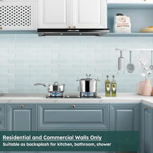 Diflart Glass Subway Tiles, Gray, 3x9 Inch, Glass Backsplash for Kitchen Bathroom Shower Accent Wall Tile Pack of 26 Pcs