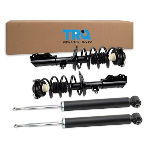 Image of TRQ Front and Rear Complete Strut Assembly & Shock Absorber Kit Complete Strut & Coil Spring Assembly Compatible with 2017-2019 Cadillac XT5 2017-2018 GMC Acadia