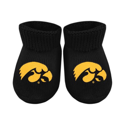 Baby Bootie Sock - Iowa Hawkeyes - Black - Newborn - 6 Mos