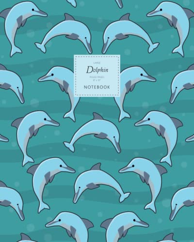 Dolphin Notebook, Ruled Pages, 8x10