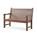 Psilvam Outdoor Bench, 2-Person Poly Lumber Patio Bench, All-Weather Garden Bench Rot-Resistant, Suit for Garden, Porch and Park (Brown)
