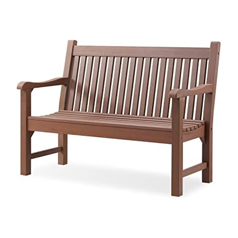 Psilvam Garden Bench - All-Weather, Real Wood Look Cover