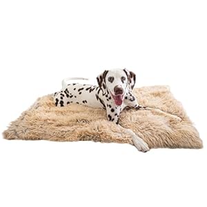 Best Friends by Sheri Calming Shag Dog Blanket – Ultra Soft Faux Fur Pet Throw, Anxiety-Relief, Lightweight Warm Bed Cover for Dogs and Cats, Machine Washable, Taupe, 30″ x 40″