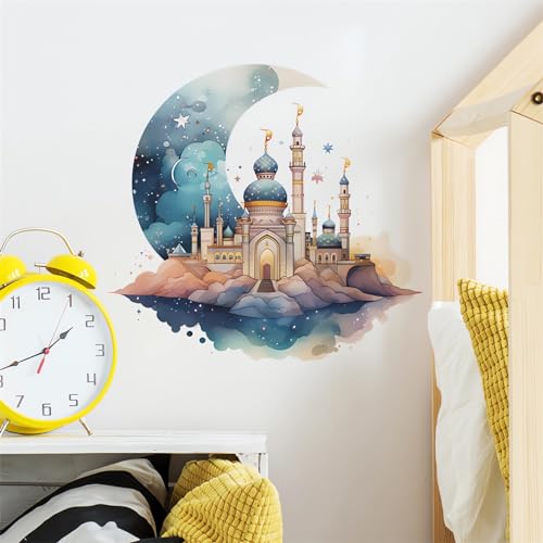 Vinilo decorativo mural Castillo azul para pared infantil miniatura 5