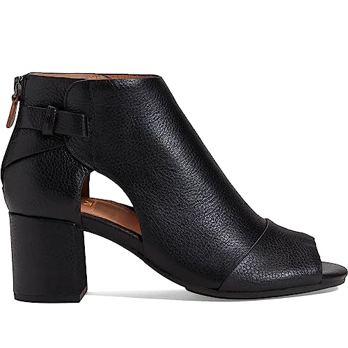 MOOMMO Women Open Toe Booties Sandals Heeled Cutout Peep Toe Summer Ankle Bootie Mid Chunky Block Heel Back Zipper Hollowed Dress Sandal Shoes 2.5" Heels Retro Elegant Office Party Classic 4-11 M US2