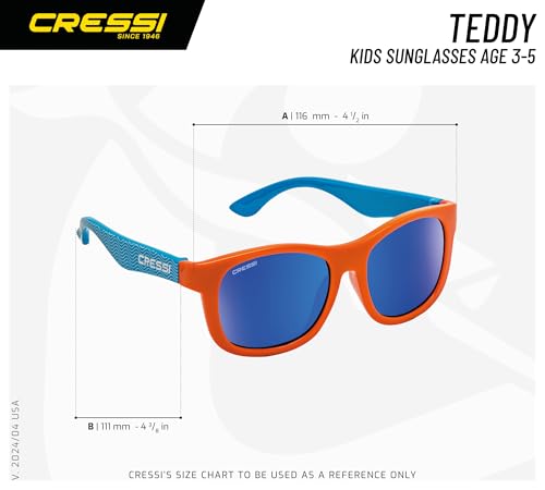 Cressi Teddy Kids Cool Sporty Sunglasses, Anti-UV Polarized Lenses, from 3 to 5 years: designed in Italy3