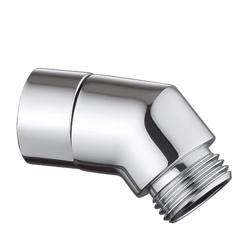 AUTUUCKEE 45 Degree Connector Handheld Shower Head Adapter Angle Piece Hoses for Hand Shower Movable Shower Arm Connection(Silver 4.45x3.3cm)