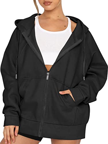 Laslulu Womens Fleece Lined Hoodies Pullover Sport Athletic Hoodie Winter Warm Sweater Zipper Sweatshirt Long Sleeve Jacket(Black Small) #TOP23