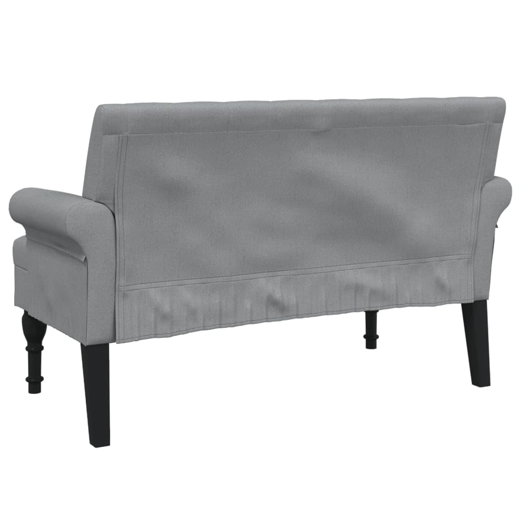 Sofá con respaldo y reposabrazos de tela duradera sobre marco de madera resistente, sofá con patas antiguas y elegantes para una experiencia de asiento elegante en color gris claro