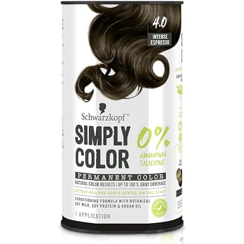 Schwarzkopf Simply Color Permanent Hair Dye, 4.0 Intense Espresso, Long-Lasting with Nourishing Ingredients, No Ammonia or Silicone, All Hair Types Cover