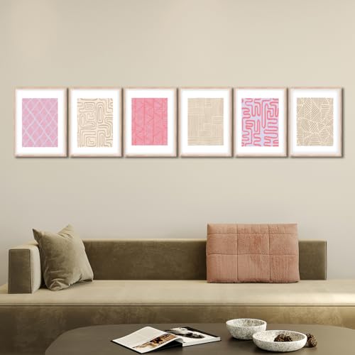 Image of NoWorries Wall decor Paintings for living room - Premium Modern art Wall Poster Paintings for Home Decoration (Pattern-Minimal art) Set of 6 (13x17 inches, ART ATTACK-8)