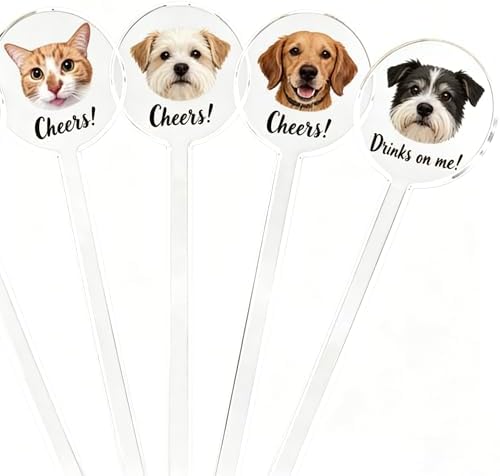 Personalized Print Dog or Cat Pet Stir Sticks, 2-sided Signature Drink, I Do Too & Dog Watercolor Acrylic Cocktail Stirrers Wedding & Party Swizzle 50pcs Available in sizes 15cm and 18cm image 5