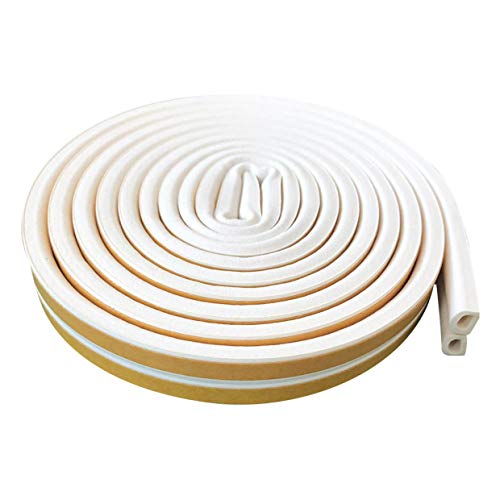 Isidore Ches fabulous Seal Foam Tape Foam Seal Strip,(5 Meters seals) D Type Self Adhesive Home Window Door Soundproof Seal Anti-collision Strip(White)