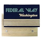 Federal Way Washington Souvenir Wooden 2" x 3" Fridge Magnet Retro Design Single
