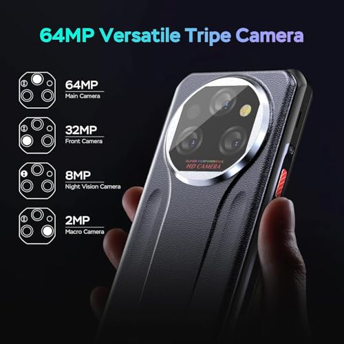 OUKITEL WP39 5G Rugged Smartphone, 24GB 256GB, 11000mAh, 6.6'' FHD, Android 14, 64MP 32MP 8MP Cameras, Dual SIM/NFC/GPS/IP69K/IP68 - Image 4