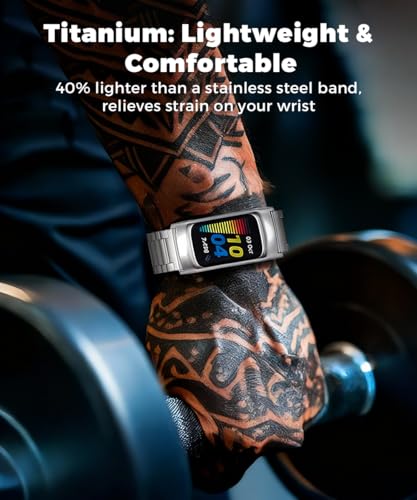 Correa de titanio compatible con Fitbit Charger 6/5 miniatura 6