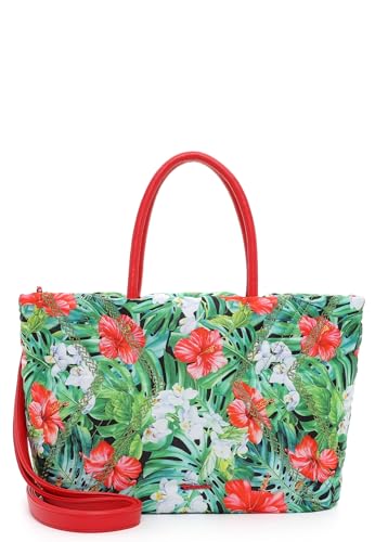 Sac shopping Tamaris Annalena rouge avec grand compartiment zippé