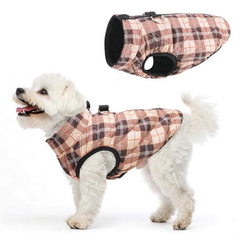 Image of SCENEREAL Dog Winter Coat with Built-in Harness for Small Dogs Boys Girls