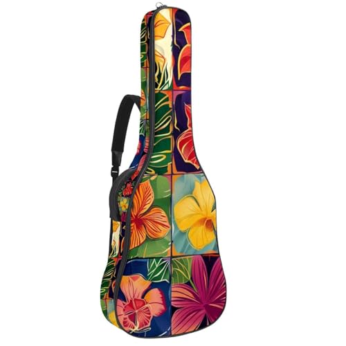 Sac à dos pour guitare aux motifs fleurs hawaïennes pour aller en cours ou en voyage