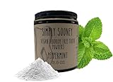 Simply Sooney Remineralizing Vegan Fluoride Free Tooth Powder Peppermint Formula I Glass Jar I Stronger Teeth I Fresh Breath I with Xylitol I Organic Ingredients