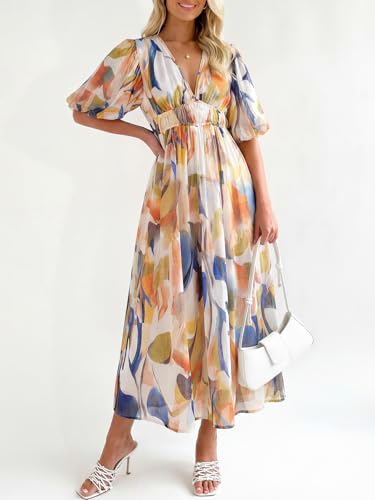 Image of Maxigerui Women's Summer Floral Maxi Dress Spring Wedding Guest Dress 2026