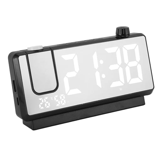 ASHATA Projection Digital Alarm Clock for Bedrooms, Radio Alarm Clock on Ceiling, Large Display LED Mirror Desk k, Digital k for Heavy Sleepers, Snooze Wake Up (Black) by ASHATA - Image 3