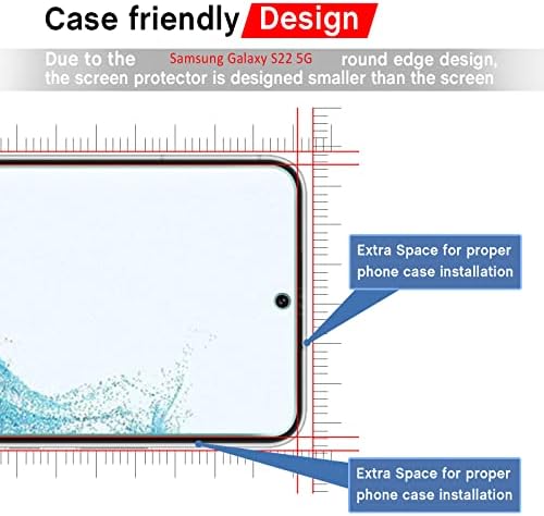AOKUMA Tempered Glass Screen Protector for Samsung Galaxy S22 5G, [2 Pack] Premium Quality Guard Film, Case Friendly, Shatterproof, Shockproof, Scratchproof oilproof