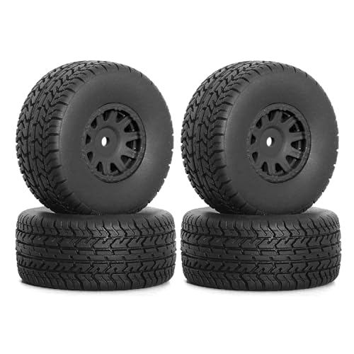 4Pcs RC Tires and Wheel for 1/14 Mojave Grom,RC Front/Rear Wheel Tires