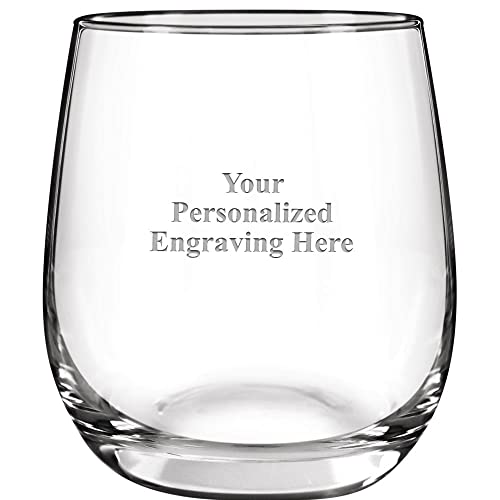 Personalized Stemless Wine Glasses, 8.8 oz Laser Engraved Custom Wine Glass Gift, Engraving Included...