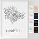 Mapdify Montpellier personalisiertes Stadtposter, dein 