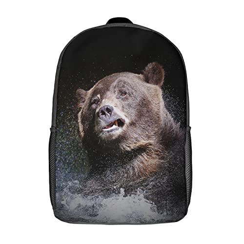 Sac à dos scolaire ours 17 pouces unisexe avec imprimé 3D tendance pour enfants et adultes