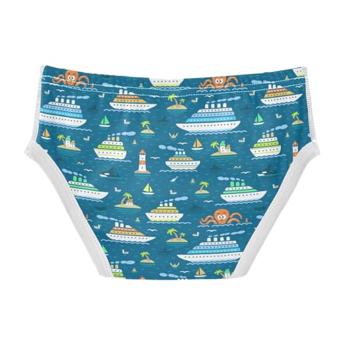 Boys' Exclusive Briefs Toddler Underwear 95% Combed Cotton Boxerbriefs 2T Ship and Ocean Pattern 222