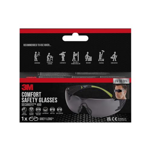 3M SecureFit 400 Gafas de seguridad, lente gris, SF400G