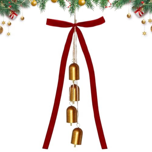 Lazos de Navidad decorativos con campanas para guirnalda de arañas y paredes de patio 2
