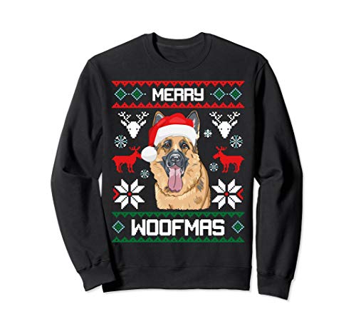 German Shepherd Merry Woofmas Sweatshirt Christmas Dog Gift German Shepherd Merry Woofmas Sweatshirt Christmas Dog Gift
